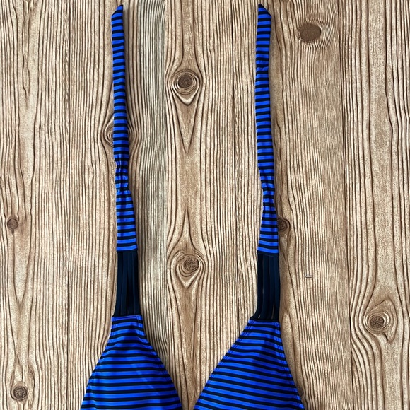 Purple &  black Stripe Halter Tankini Bathing Suit Swim Top Nwt  small/p - Picture 3 of 13